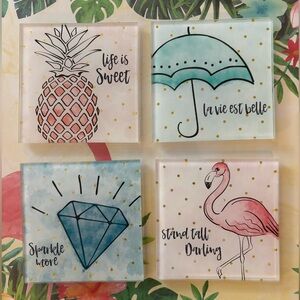 Bright Preppy Coastal Coaster Set